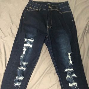 Distressed jeans